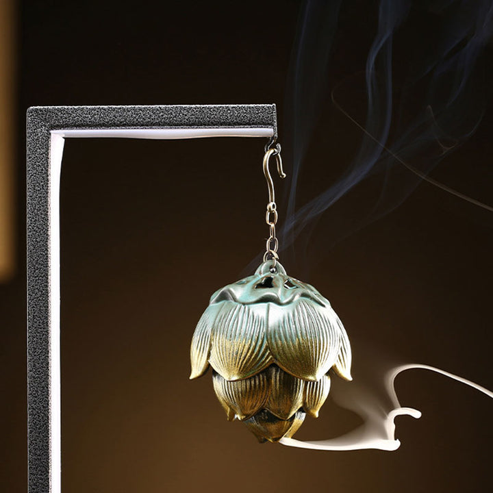 Decorazione per bruciatore di incenso sospeso Buddha Stones meditazione di loto - image 6