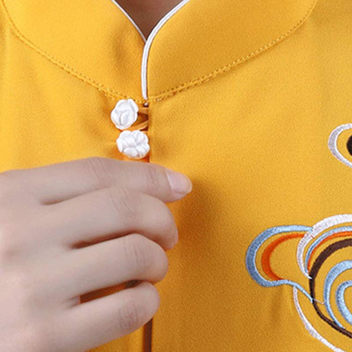 Buddha Stones Nuvole di buon auspicio Ricamo Meditazione Preghiera Spirituale Zen Tai Chi Qigong Pratica Set di abbigliamento unisex - image 12