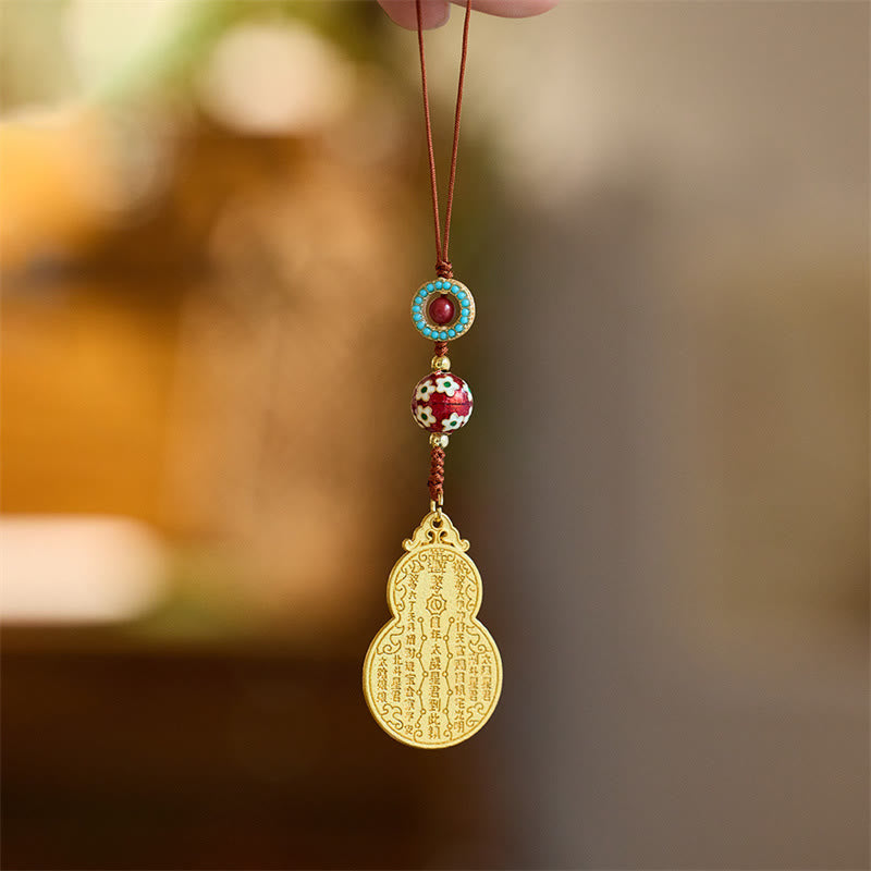 Buddha Stones Wu Lou Zucca Fu Carattere Tai Sui Amuleto Fortuna Telefono Appeso Decorazione Portachiavi