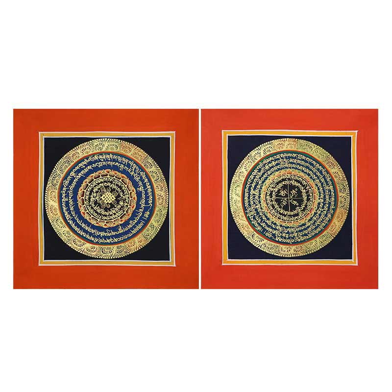 Dipinto Thangka tibetano fatto a mano, benedizione spirituale, scatola cieca, motivo a colori casuali