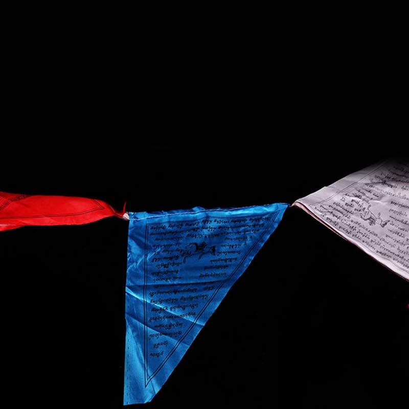 Bandiere di preghiera triangolari tibetane per esterni, 25 pezzi, per decorazione. - image 6