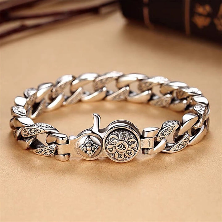 Buddha Stones Tibet Om Mani Padme Hum Doppio Dorje Vajra Bracciale Creatività - 22 cm adatto a una circonferenza del polso di 20-21 cm - image 0
