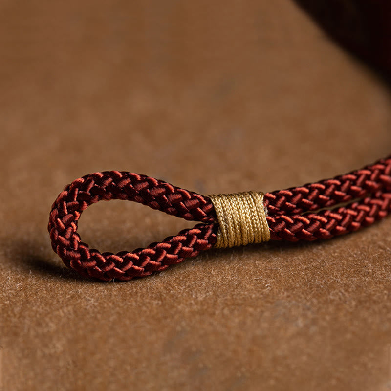 Braccialetto intrecciato rosso in argento sterling 925 con Buddha Stones e semi di Bodhi ciano, fatto a mano, per la protezione. - image 4