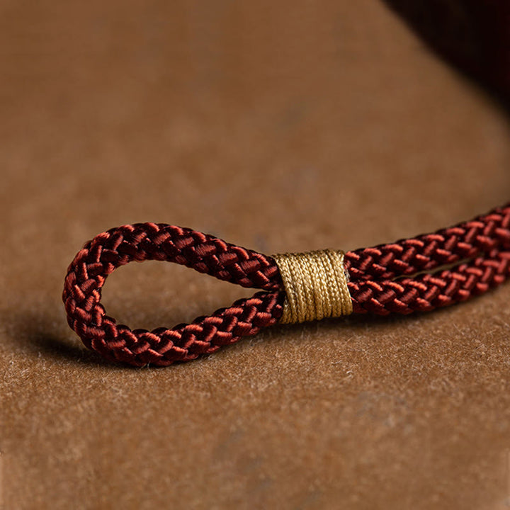Braccialetto intrecciato rosso in argento sterling 925 con Buddha Stones e semi di Bodhi ciano, fatto a mano, per la protezione. - image 4