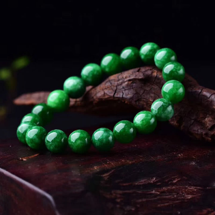 Braccialetto di perline di giada ciano Buddha Stones Calm Harmony
