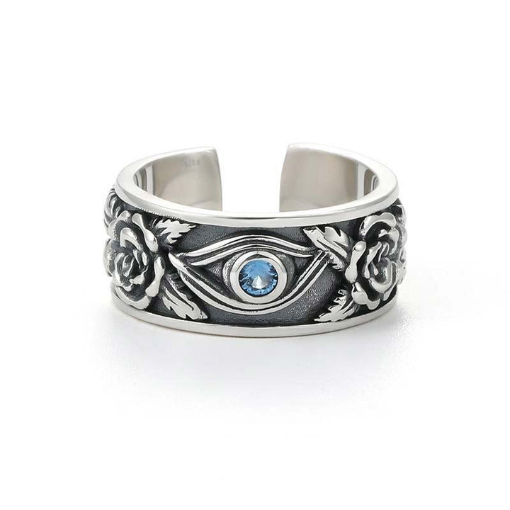 Anello regolabile con protezione in cristallo con occhio di Horus Buddha Stones - US8，UK/AU Q，EU 57mm，IT 17，JP 16 - image 8