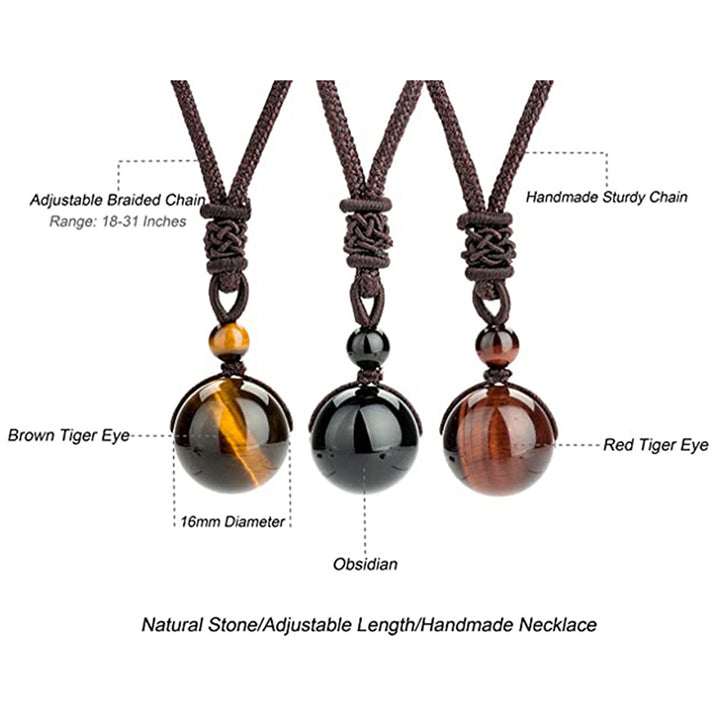 Set di bracciali e collane con occhio di tigre tibetano Buddha Stones