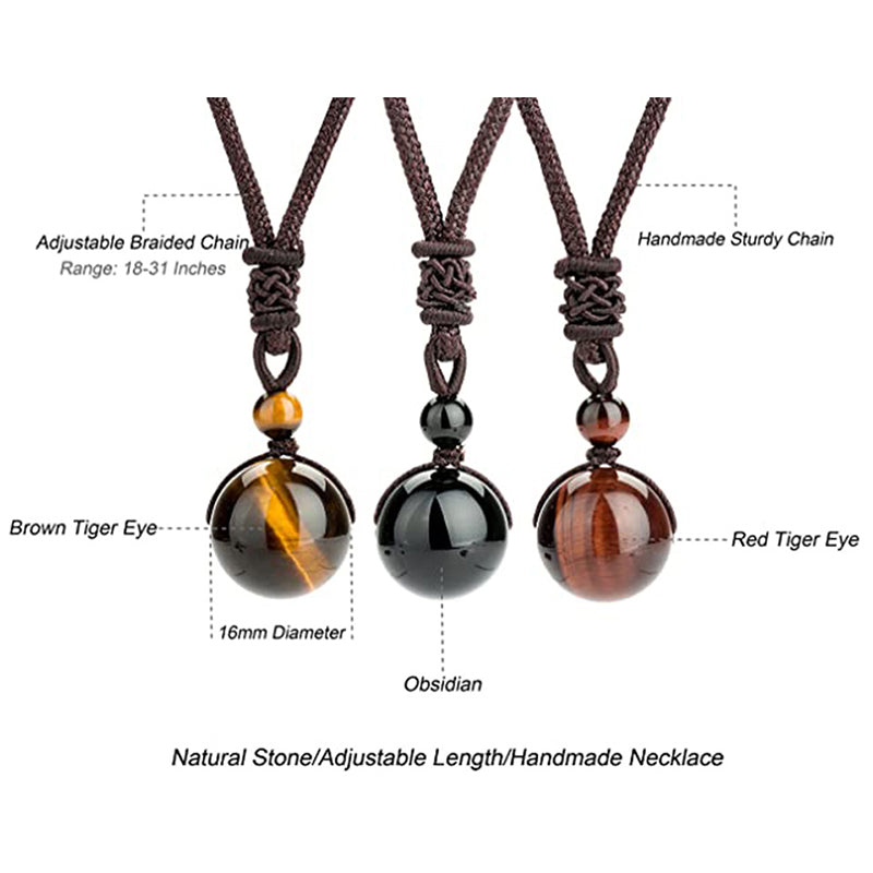 Collana di protezione con occhio di tigre tibetano Buddha Stones