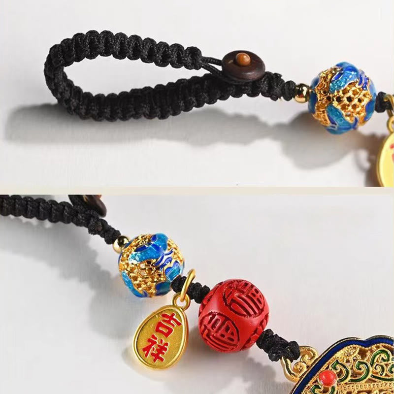 Portachiavi con ciondolo a forma Buddha Stones Fu Character Blessing Ruyi - image 7