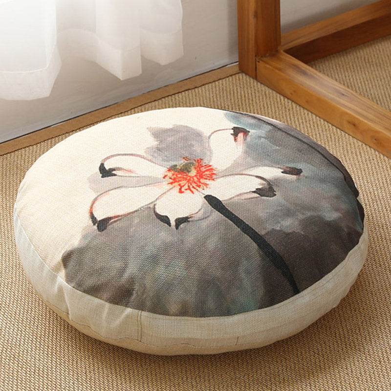 Cuscino per seduta da meditazione in lino con motivo semplice Buddha Stones e loto, decorazione per la casa e il soggiorno - Staccabile - Circa 40 cm × 10 cm (possibili leggere variazioni) - OldLace - image 33