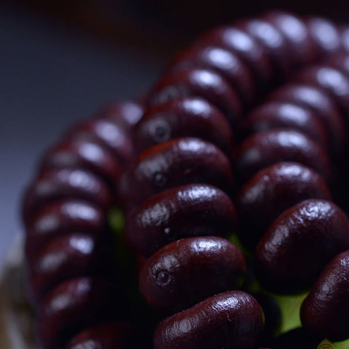 Buddha Stones Tibet naturale 108 Mala Beads Purple Bodhi Seed Bracciale della ricchezza