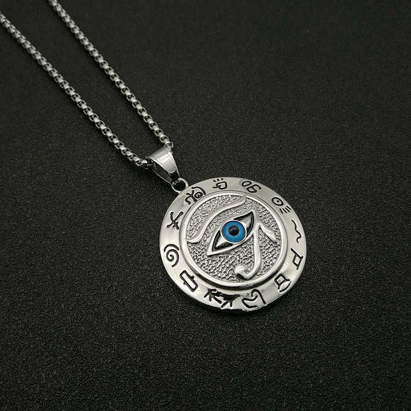 Collana con ciondolo di protezione dell'occhio di Horus Buddha Stones - Argento - image 2