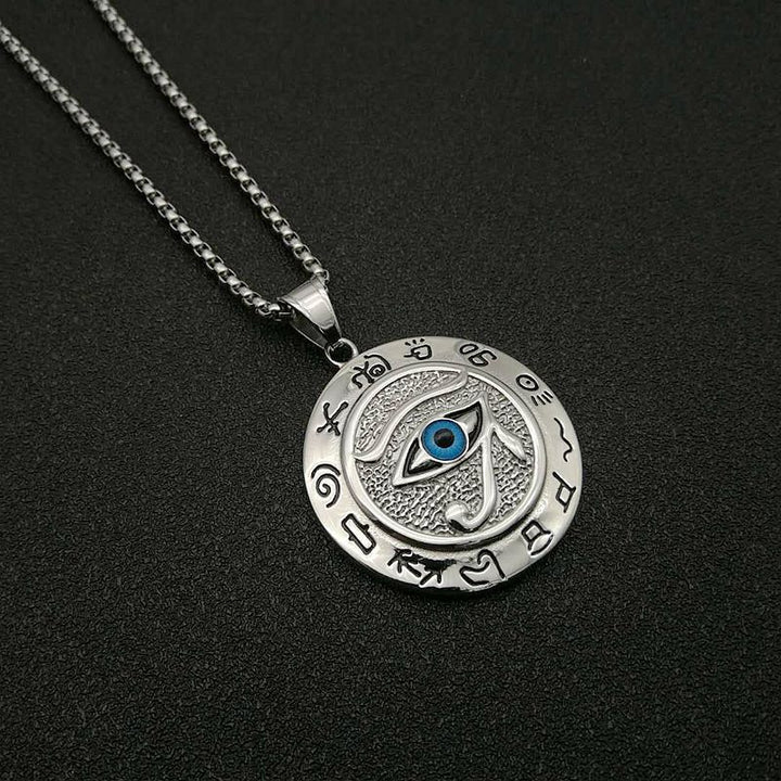 Collana con ciondolo di protezione dell'occhio di Horus Buddha Stones - Argento - image 2