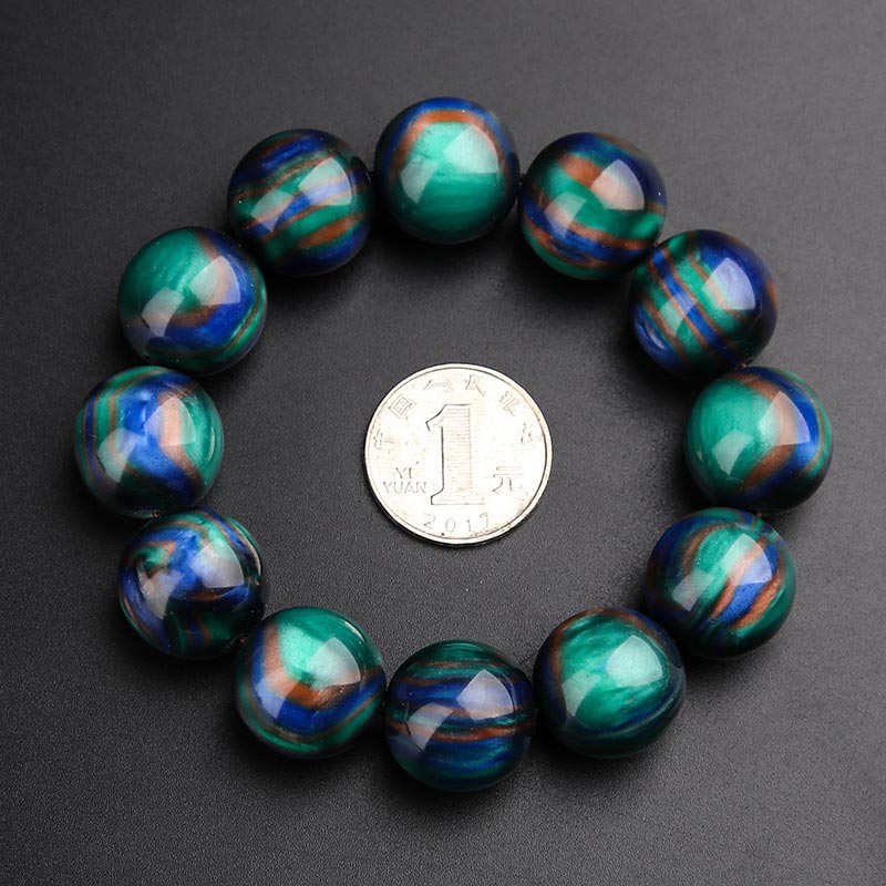 Buddha Stones Colorato Sea Willow Mala Braccialetto Anello Positivo - 20 millimetri - image 6