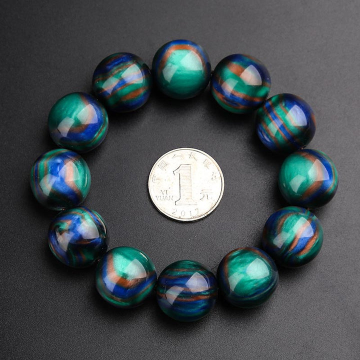 Buddha Stones Colorato Sea Willow Mala Braccialetto Anello Positivo - 20 millimetri - image 6