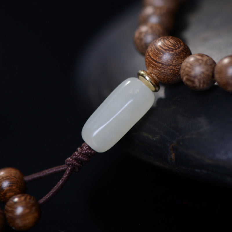Braccialetto Buddha Stones 108 Mala Beads Palissandro Giada Calma