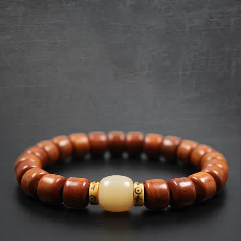 Bracciale Buddha Stones, perline di osso tibetano, Om Mani Padme Hum