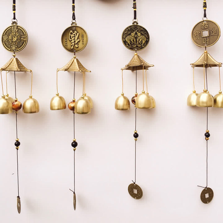 Buddha Stones Benedizione Lettera Elefante Bagua Moneta di Buon Auspicio Appeso al Muro Campanello Campana Decorazione per la Casa Fatta a Mano - image 0
