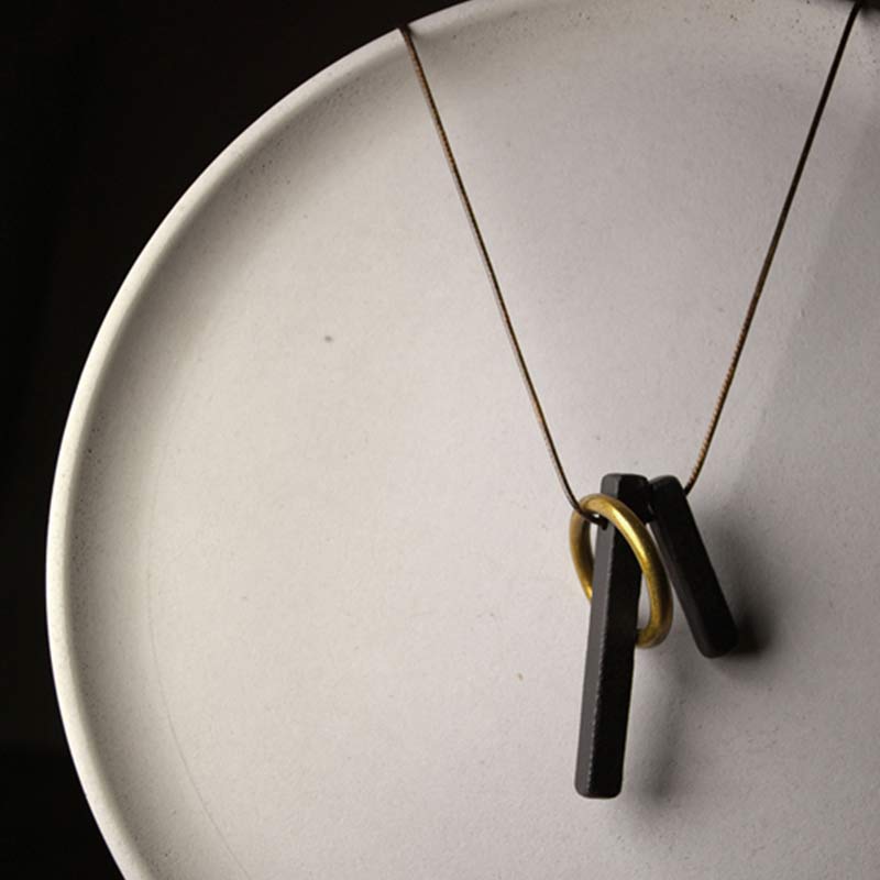 Collana con ciondolo in legno di ebano e cerchio zen Buddha Stones , illuminazione - image 8