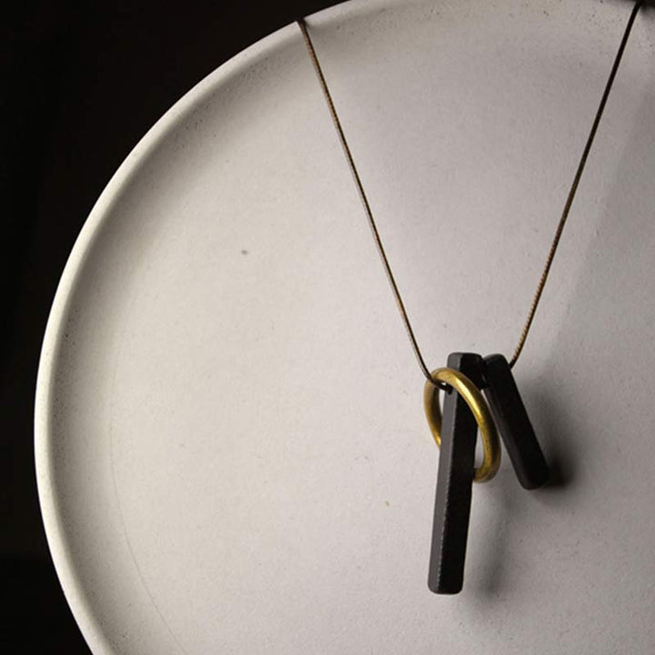 Collana con ciondolo in legno di ebano e cerchio zen Buddha Stones , illuminazione - image 8