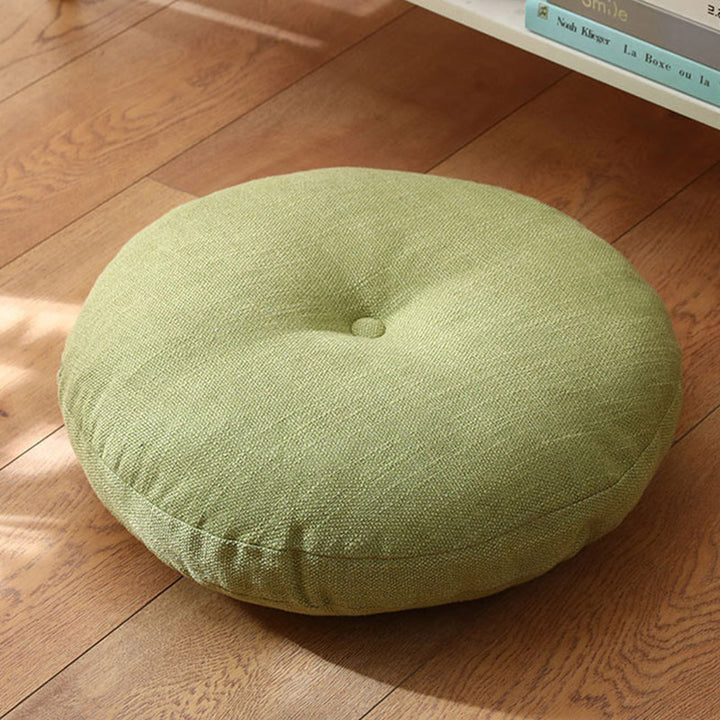 Cuscino per seduta da meditazione in lino con motivo semplice Buddha Stones e loto, decorazione per la casa e il soggiorno - Staccabile - Circa 40 cm × 10 cm (possibili leggere variazioni) - Verde Giallo - image 12