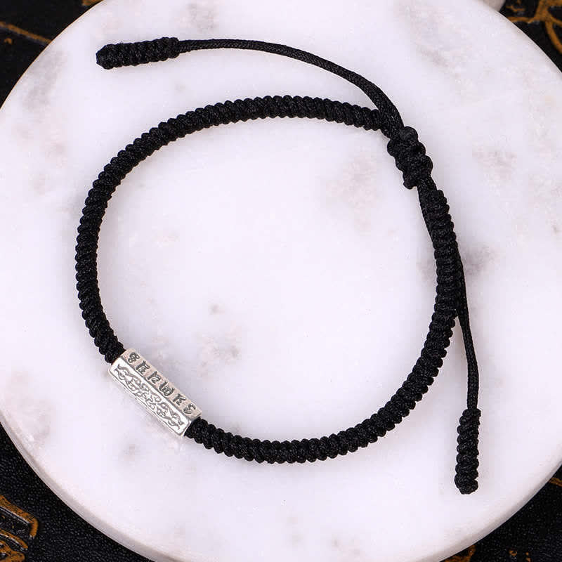 Braccialetto con corda rossa Buddha Stones Om Mani Padme Hum Luck Protection