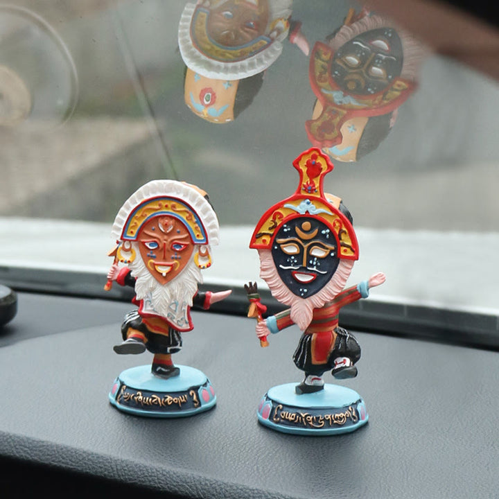 Buddha Stones Tibetan Opera Maschera Viso Marionetta Casa Ufficio Auto Decorazione Ornamento