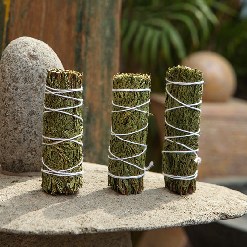 Buddha Stones Cedar Smudge Stick per la pulizia della casa Incenso Meditazione e rituali Bastoncini di cedro Bacchette di incenso