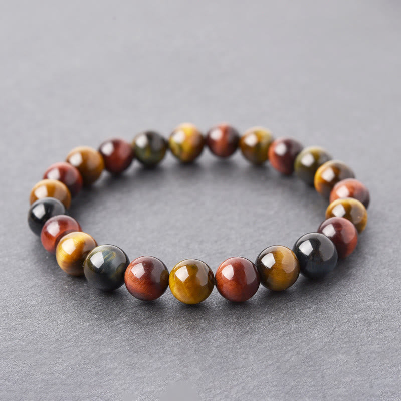 Braccialetto di protezione positiva con occhio di tigre naturale Buddha Stones