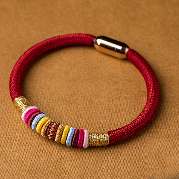 Braccialetto intrecciato con fibbia magnetica e protezione del nodo King Kong fatto a mano tibetano Buddha Stones