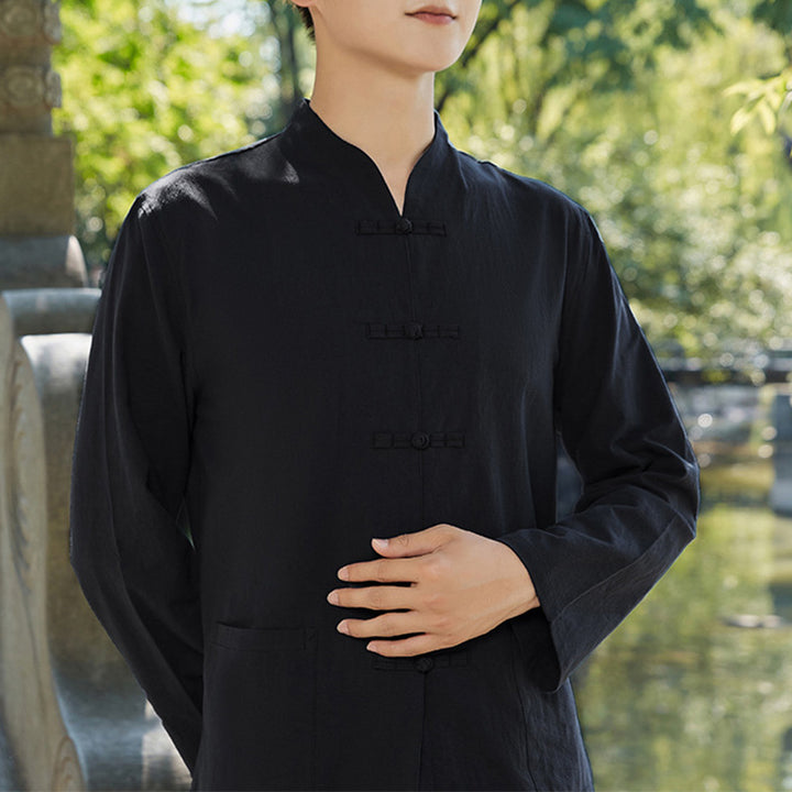 Set di abbigliamento da uomo Buddha Stones per la pratica spirituale Zen, yoga, meditazione e preghiera. - Nero - US/UK/AU48, EU58 (6XL) - image 2