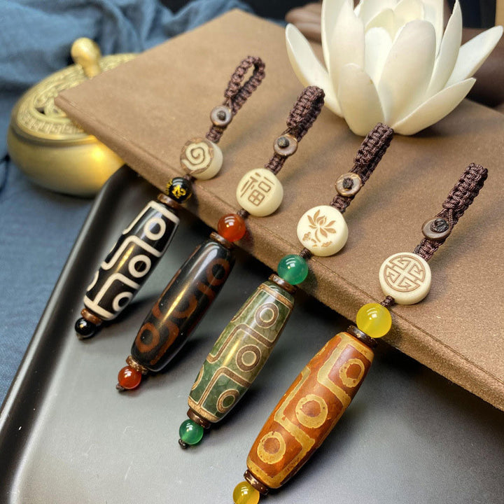 Buddha Stones Tibetano Nove Occhi Dzi Bead Decorazione della Ricchezza - image 5