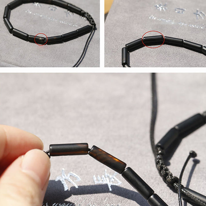 Braccialetto di protezione e supporto con perline di onice nero Buddha Stones