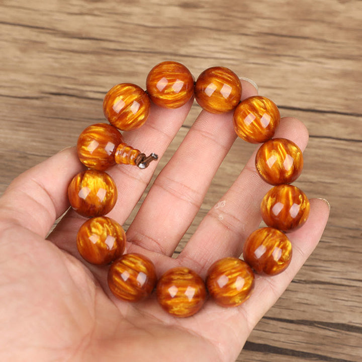 Buddha Stones Golden Sea Willow Braccialetto Mala Successo Positivo - image 3