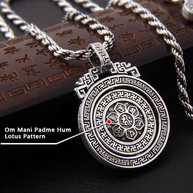 Buddha Stones Tibetano Om Mani Padme Hum Doppio Dorje Vajra Rotante Purezza Collana Pendente Pace - image 9