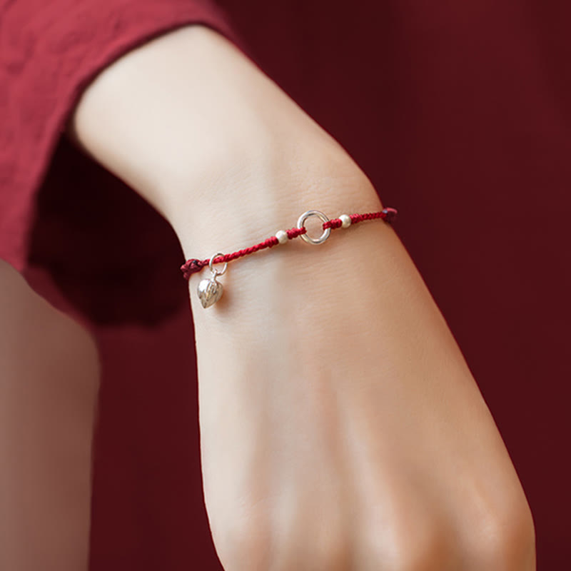 Braccialetto in corda rossa con fibbia in argento sterling 925 Buddha Stones Lucky Fortune Peace Joy Lotus Peace - image 22
