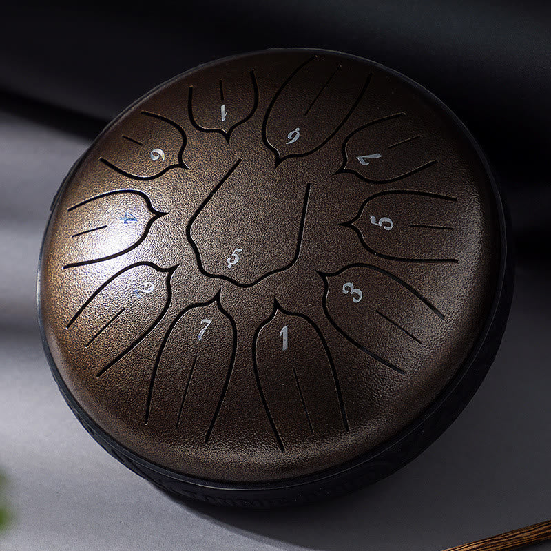 Buddha Stones Steel Tongue Drum Sound Healing Meditazione Yoga Lotus Drum Kit 11 Note 6 Pollici