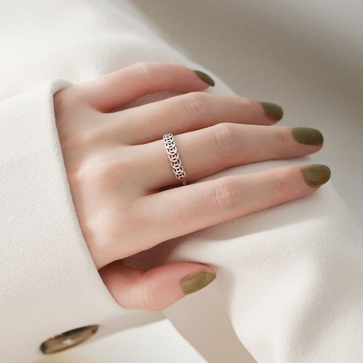 Anello regolabile portafortuna con design moneta in rame vintage