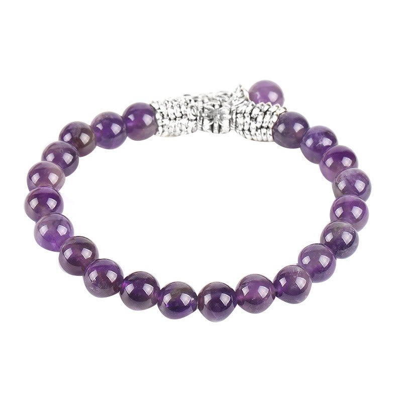 Braccialetto elastico portafortuna con albero della vita in pietra preziosa naturale Buddha Stones