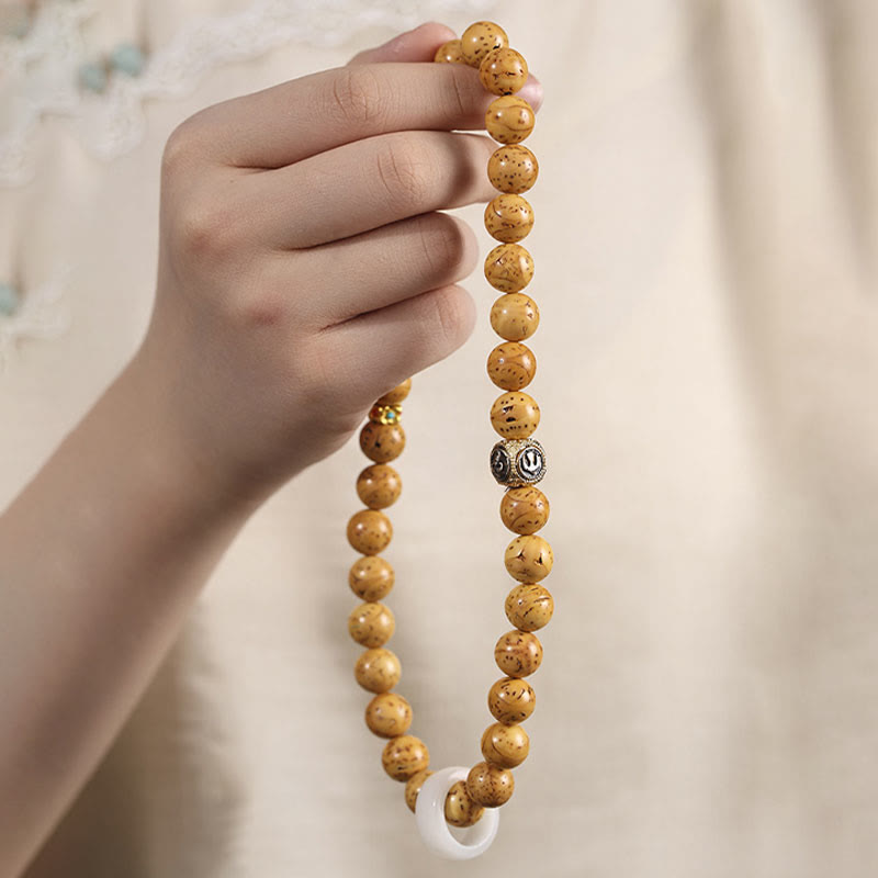 Braccialetto doppio giro Buddha Stones Tibetano Naturale Viola Oro Ratto Bodhi Seed Ricchezza