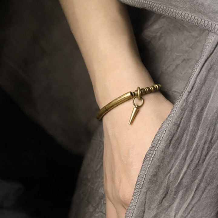 Bracciale rigido con polsino in pietra lavica e rame Balance