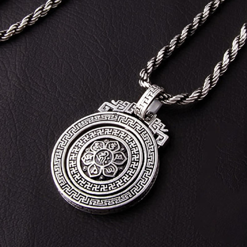 Buddha Stones Tibetano Om Mani Padme Hum Doppio Dorje Vajra Rotante Purezza Collana Pendente Pace - image 11
