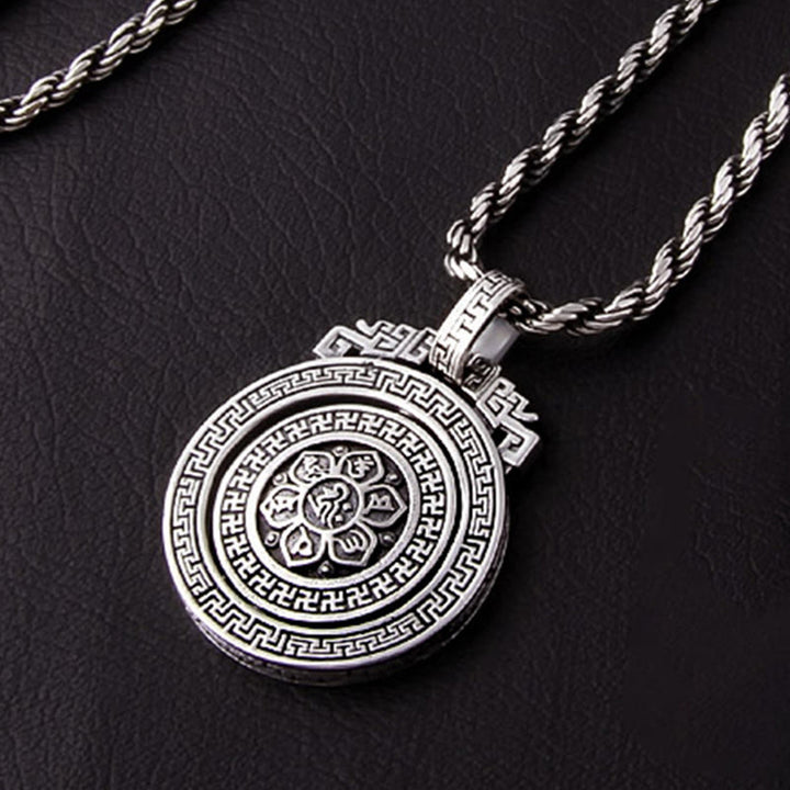 Buddha Stones Tibetano Om Mani Padme Hum Doppio Dorje Vajra Rotante Purezza Collana Pendente Pace - image 11