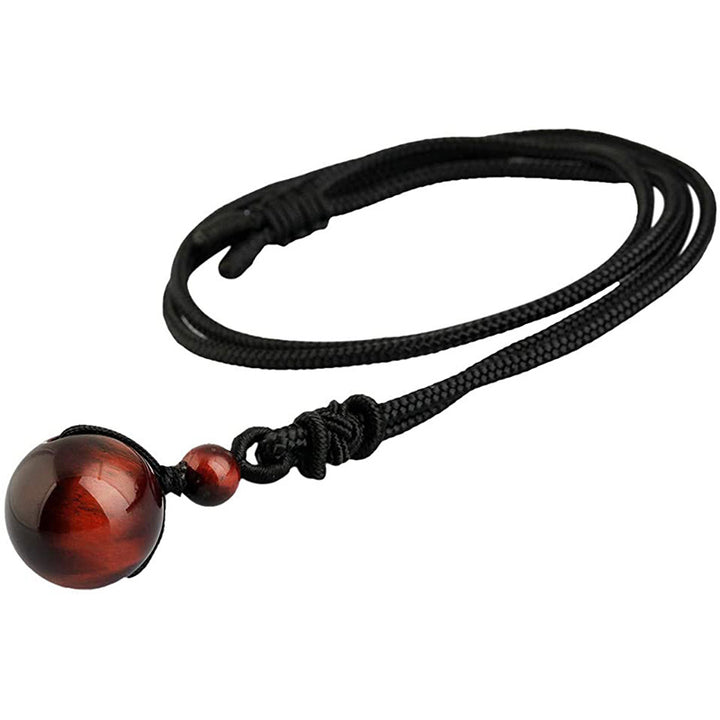 Collana di protezione con occhio di tigre tibetano Buddha Stones