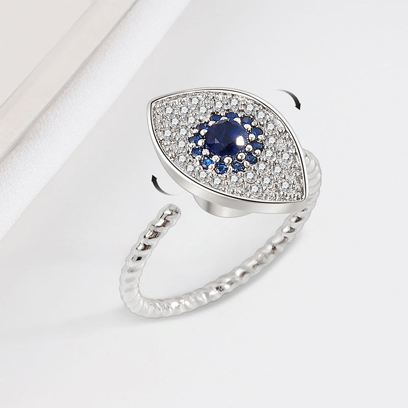 Anello girevole in argento sterling 925 con protezione contro il malocchio e benedizione - Argento - image 0
