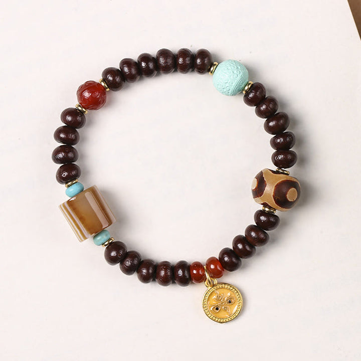 Buddha Stones naturali Tibet viola Bodhi Seed Dzi Bead Dio della ricchezza braccialetto di saggezza