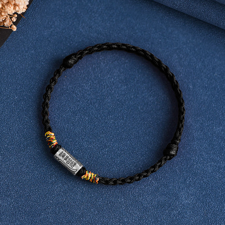Buddha Stones Bracciale Cavigliera in Argento Sterling 925 Fatto a Mano Tutto Va Bene Design Protezione Forza - Cavigliera (circonferenza 18-30 cm) - Corda nera - image 26