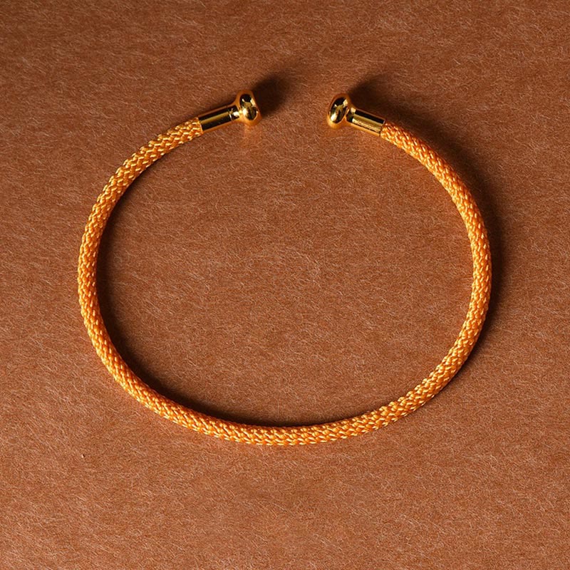 Braccialetto con polsino in corda intrecciata con design semplice fatto a mano Buddha Stones - Arancia - image 22