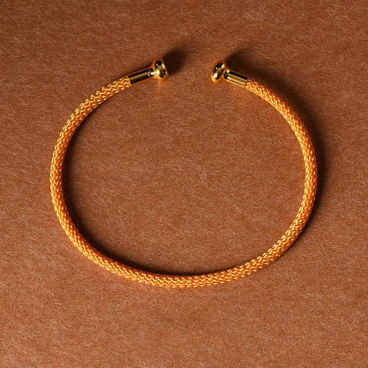 Braccialetto con polsino in corda intrecciata con design semplice fatto a mano Buddha Stones - Arancia - image 22
