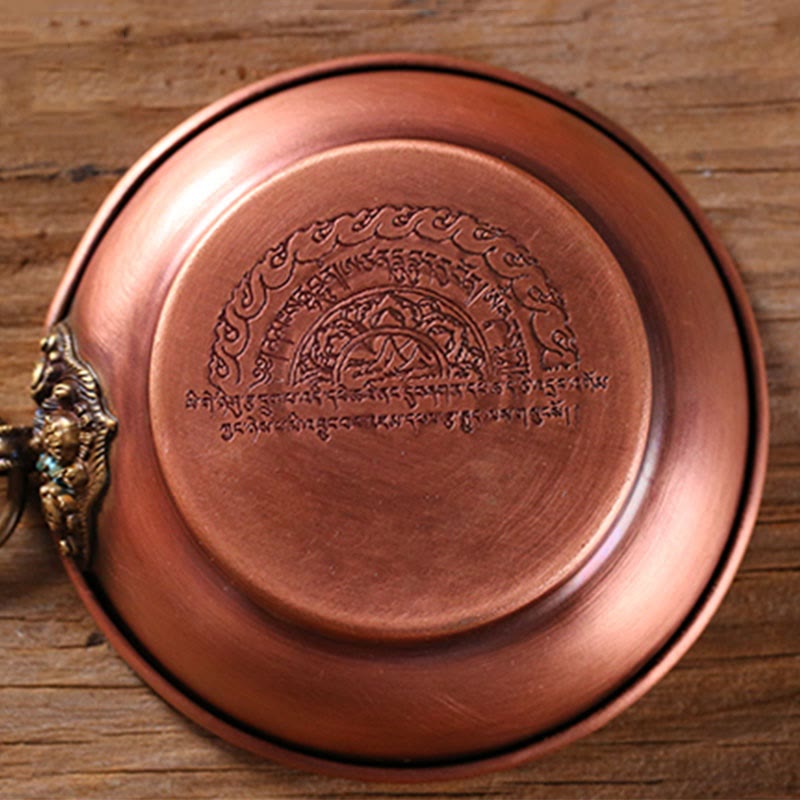 Buddha Stones Piccolo altare di preghiera in rame Porta incenso portatile Salvia Smudging Rituali Usa oggetti
